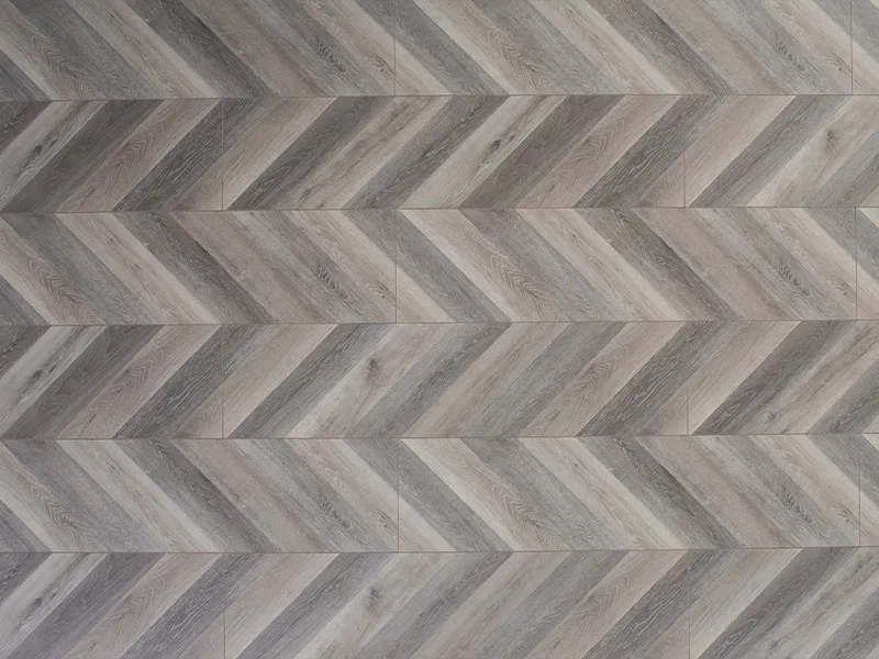 Chevron Herringbone Waterproof Laminate Flooring Grey Oak Wood Look 2