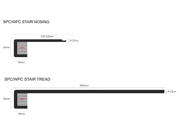 Click-Lock Folded SPC Stair Nose Supplier | Matching Stair Edge for SPC Flooring