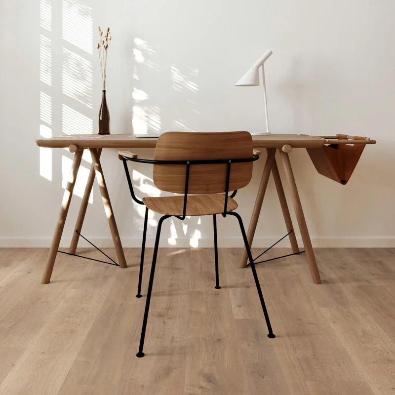 Click Lock Waterproof Flooring Warm Oak SPC Rigid Core Vinyl Flooring for Bathroom Commercial Project 2