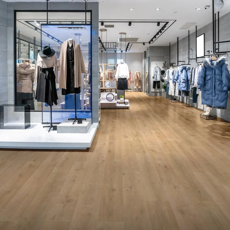 Click Lock Waterproof Flooring Warm Oak SPC Rigid Core Vinyl Flooring for Bathroom Commercial Project 5