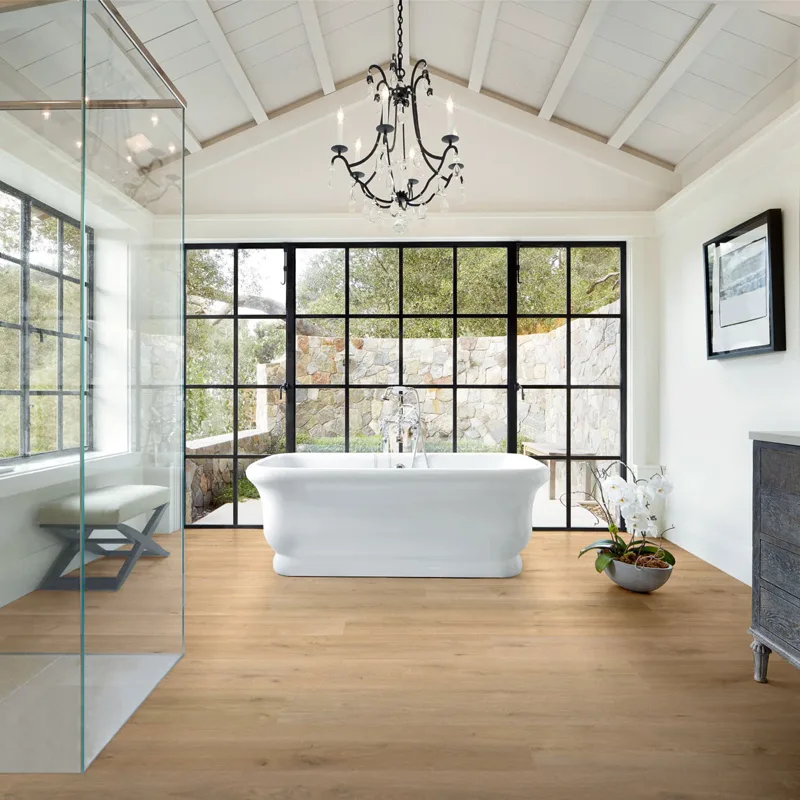 Click Lock Waterproof Flooring Warm Oak SPC Rigid Core Vinyl Flooring for Bathroom Commercial Project 6