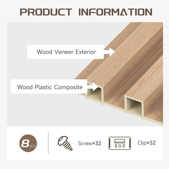 Decorative WPC Slat Wall Panel for Interior Wall Decoration 8