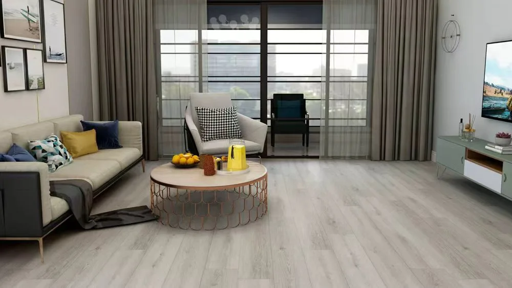 Rigid Core Vinyl Flooring Manufacturer Commercial Grade SPC Flooring Grey Oak Click Lock for Living Room 5