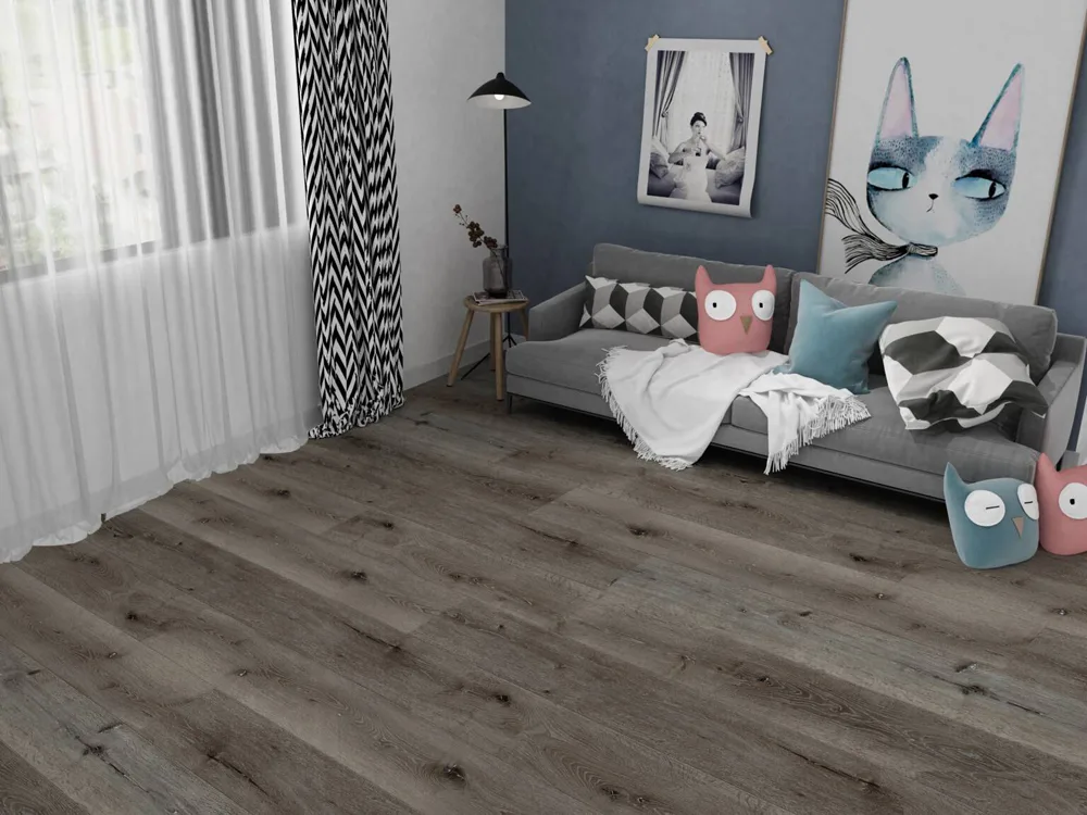 Waterproof SPC Flooring Click Lock Oak Series Rigid Core Vinyl Flooring for Residential and Project Use 7