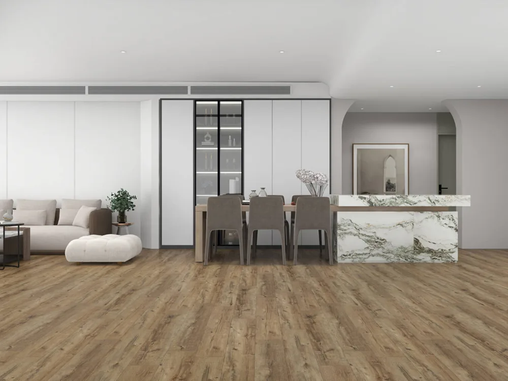 Waterproof SPC Flooring Click Lock Oak Series Rigid Core Vinyl Flooring for Residential and Project Use 9